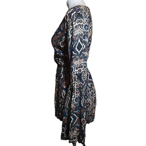 Abercrombie & Fitch romper Women's small Boho deep V neckline Bell sleeve Fall - Picture 4 of 10